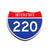Interstate 220 Number Only road sign replica front view