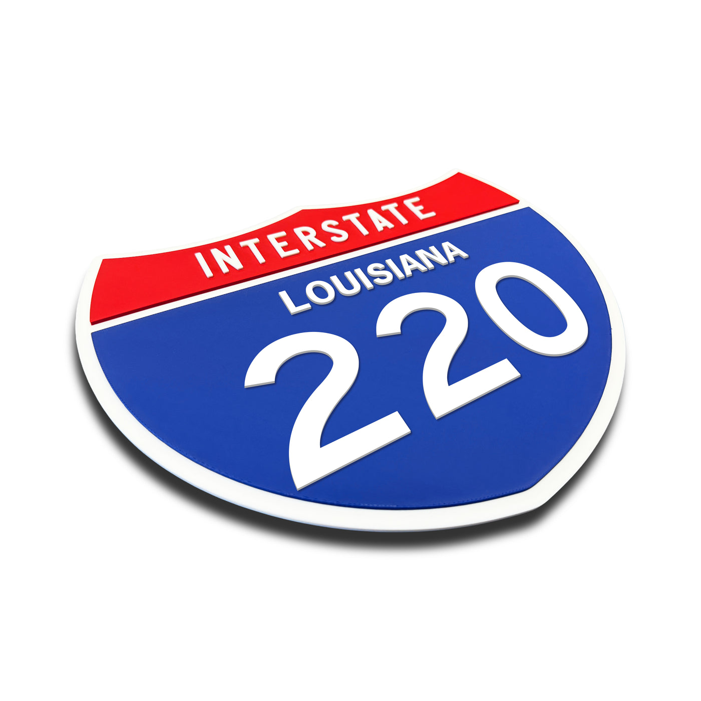 Interstate 220 – Louisiana road sign replica three-quarter view