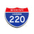 Interstate 220 Louisiana road sign replica front view