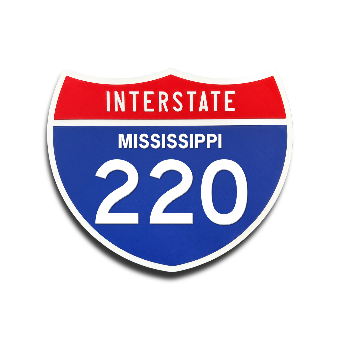 Interstate 220 Mississippi road sign replica front view