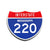 Interstate 220 Mississippi road sign replica front view