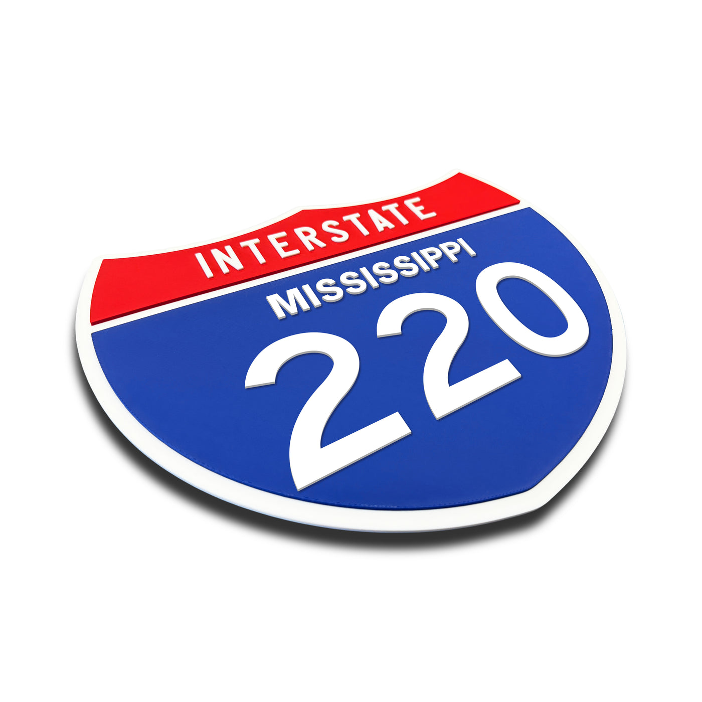 Interstate 220 – Mississippi road sign replica three-quarter view