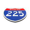 Interstate 225 Number Only road sign replica flat view