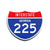 Interstate 225 Georgia road sign replica front view