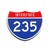 Interstate 235 Number Only road sign replica front view