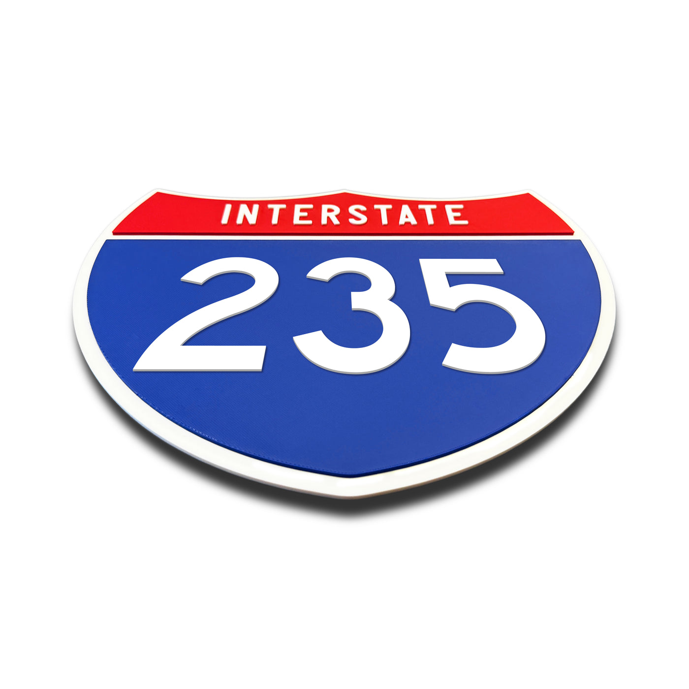 Interstate 235 Number Only road sign replica flat view