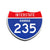 Interstate 235 Kansas road sign replica front view