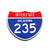 Interstate 235 Oklahoma road sign replica front view