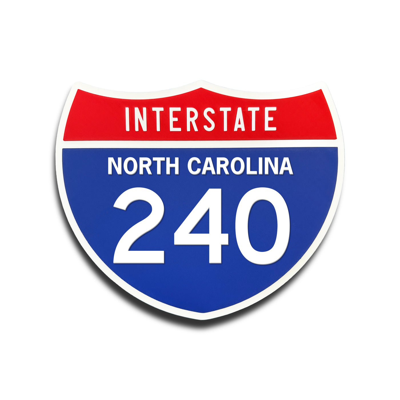 Interstate 240 North Carolina road sign replica front view