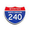 Interstate 240 North Carolina road sign replica front view