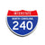 Interstate 240 North Carolina road sign replica front view
