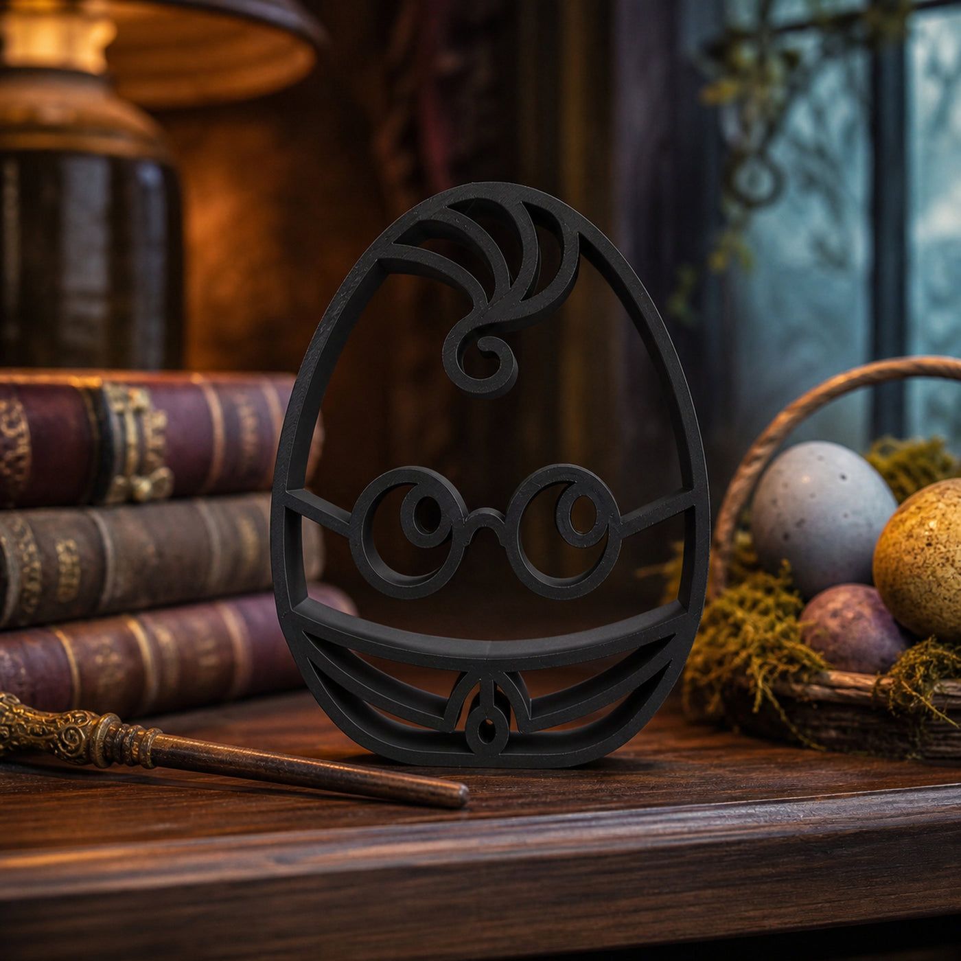 Boy Wizard Elegant Outlines sculpture — lifestyle view