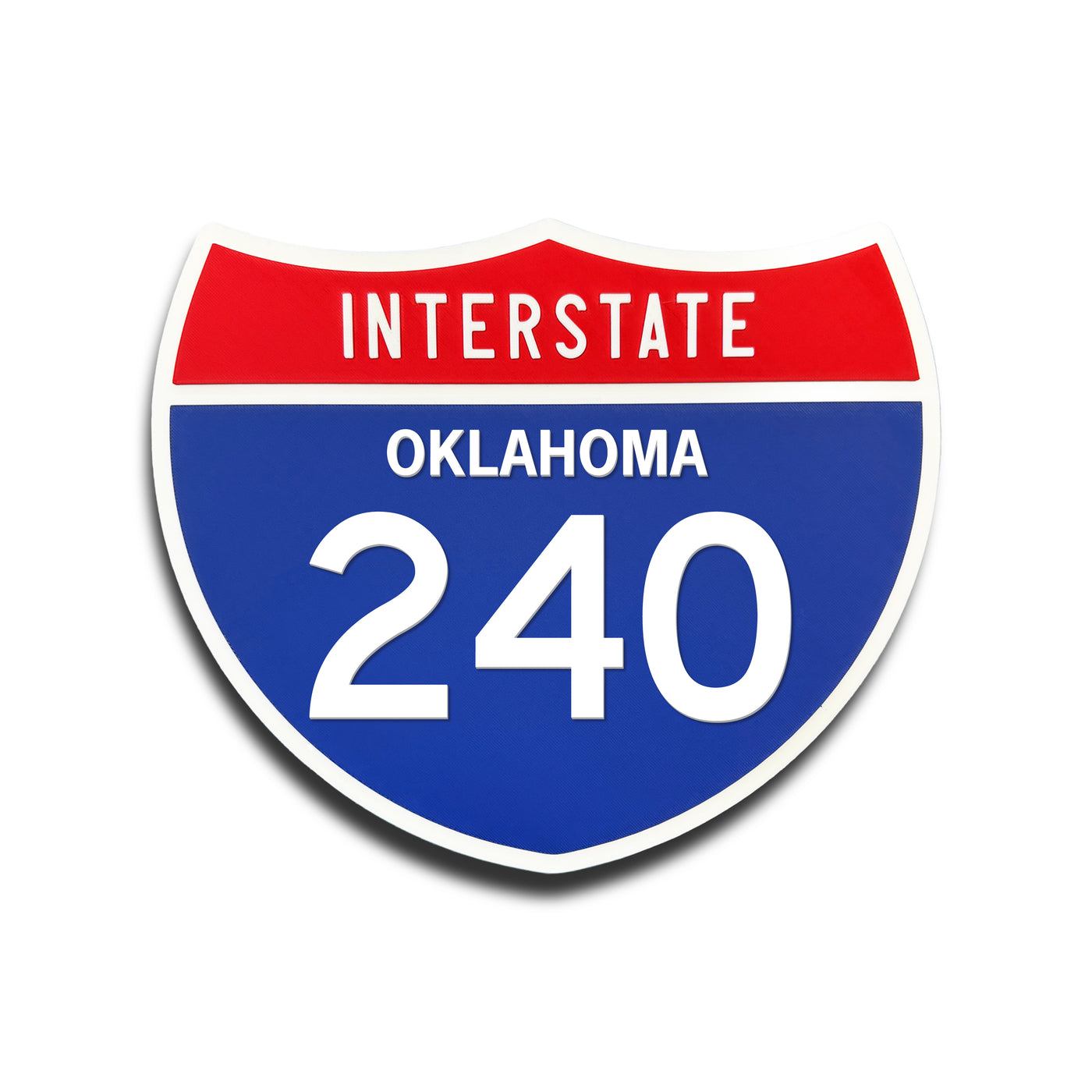 Interstate 240 Oklahoma road sign replica front view