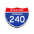 Interstate 240 Tennessee road sign replica front view