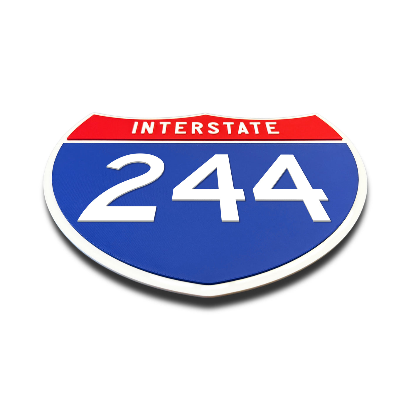 Interstate 244 Number Only road sign replica flat view