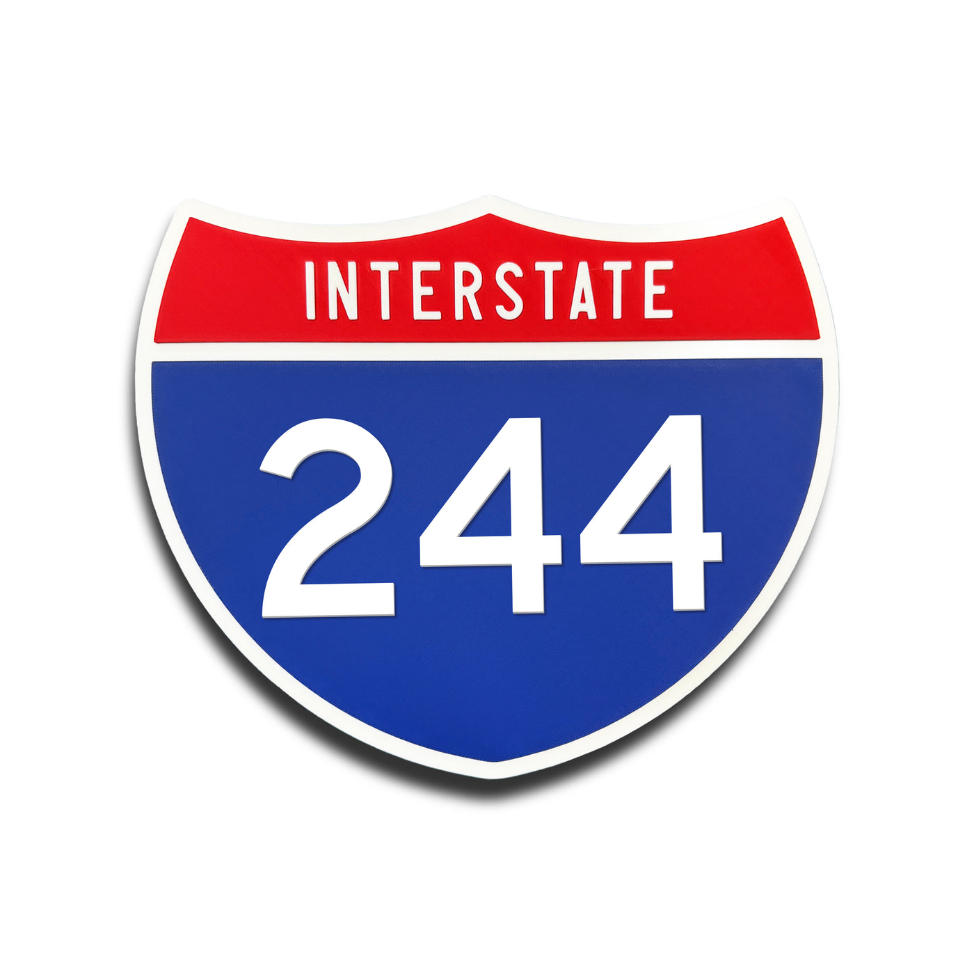 Interstate 244 Number Only road sign replica front view