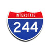 Interstate 244 Number Only road sign replica front view