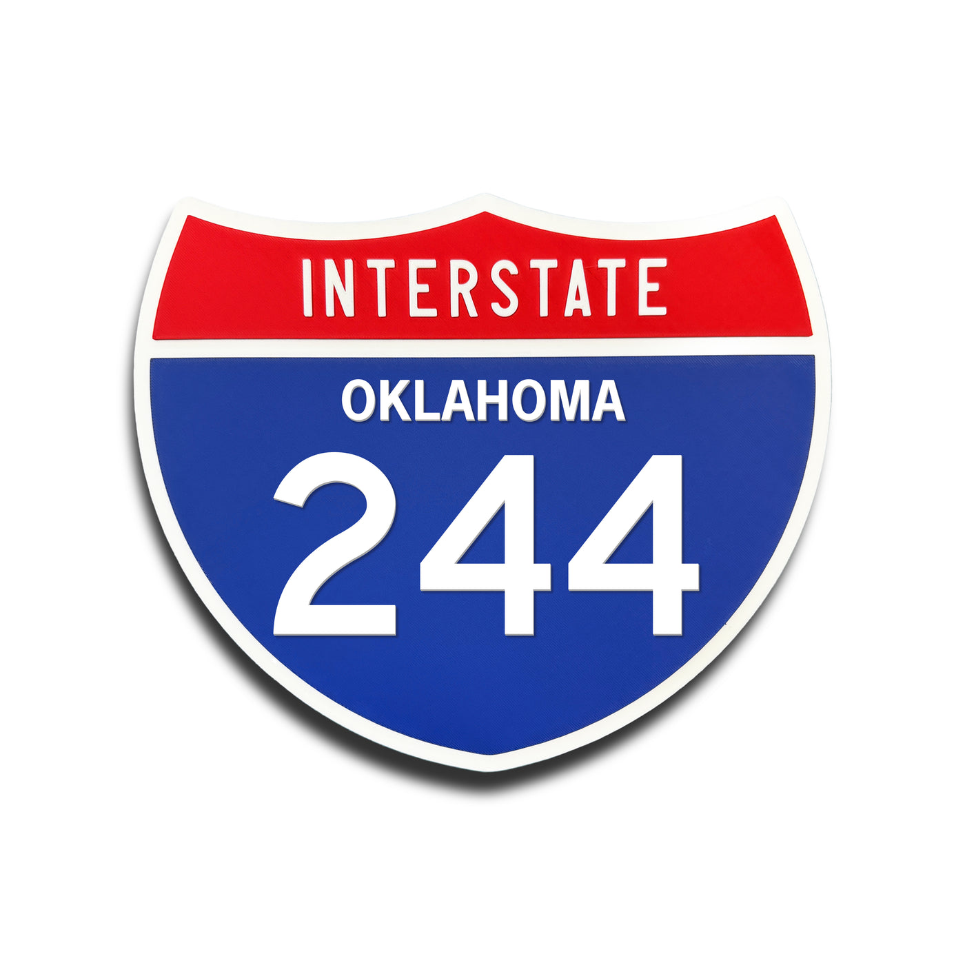 Interstate 244 Oklahoma road sign replica front view