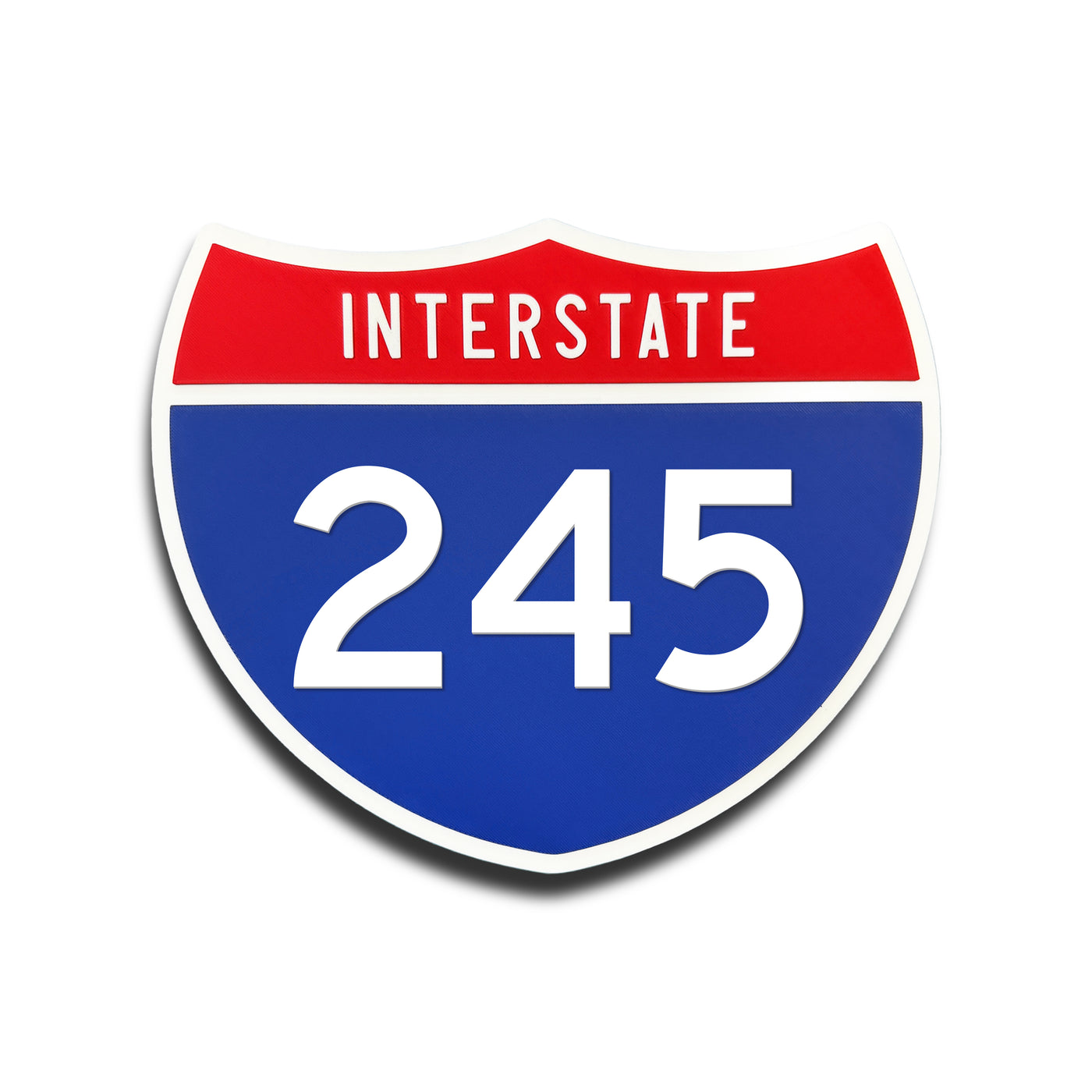 Interstate 245 Number Only road sign replica front view