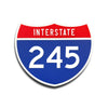 Interstate 245 Number Only road sign replica front view