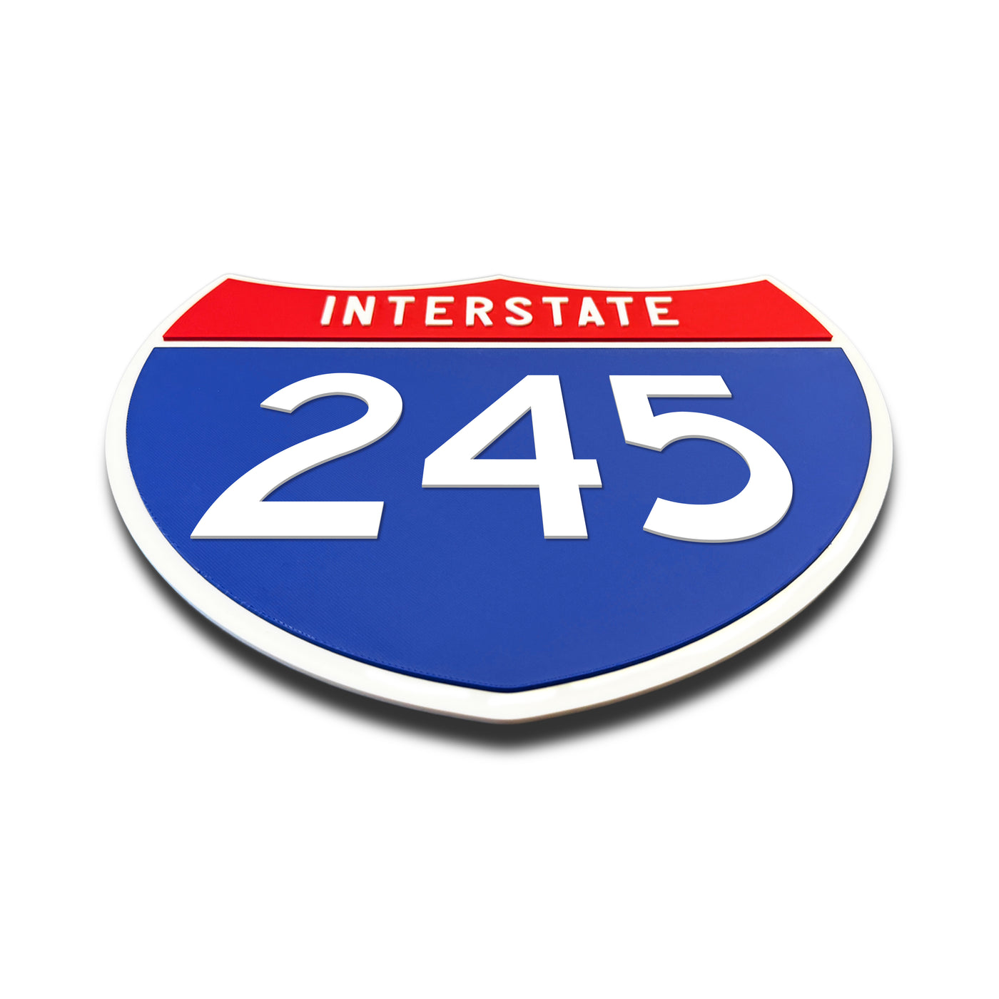 Interstate 245 Number Only road sign replica flat view
