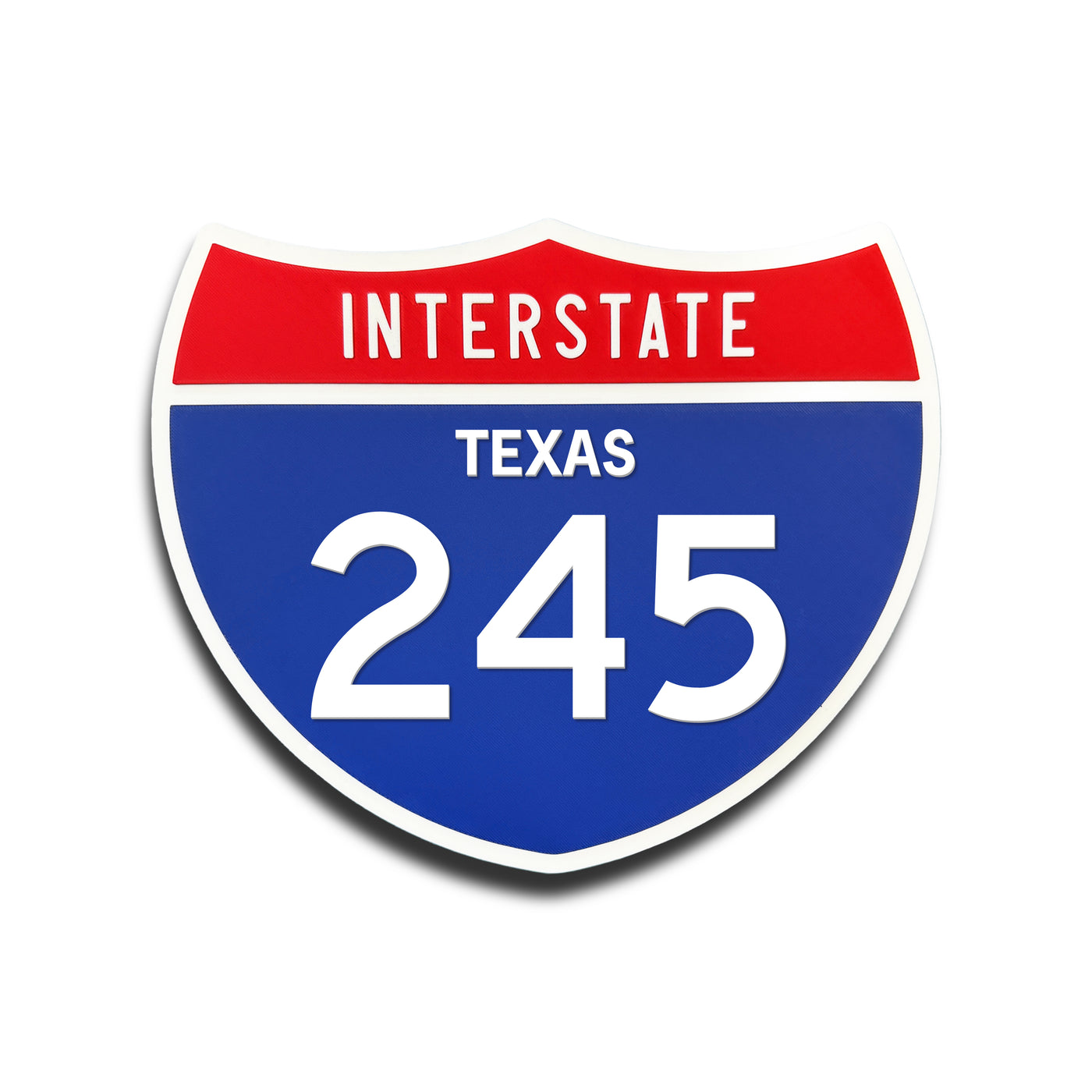 Interstate 245 Texas road sign replica front view