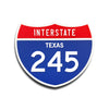 Interstate 245 Texas road sign replica front view