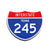 Interstate 245 Texas road sign replica front view