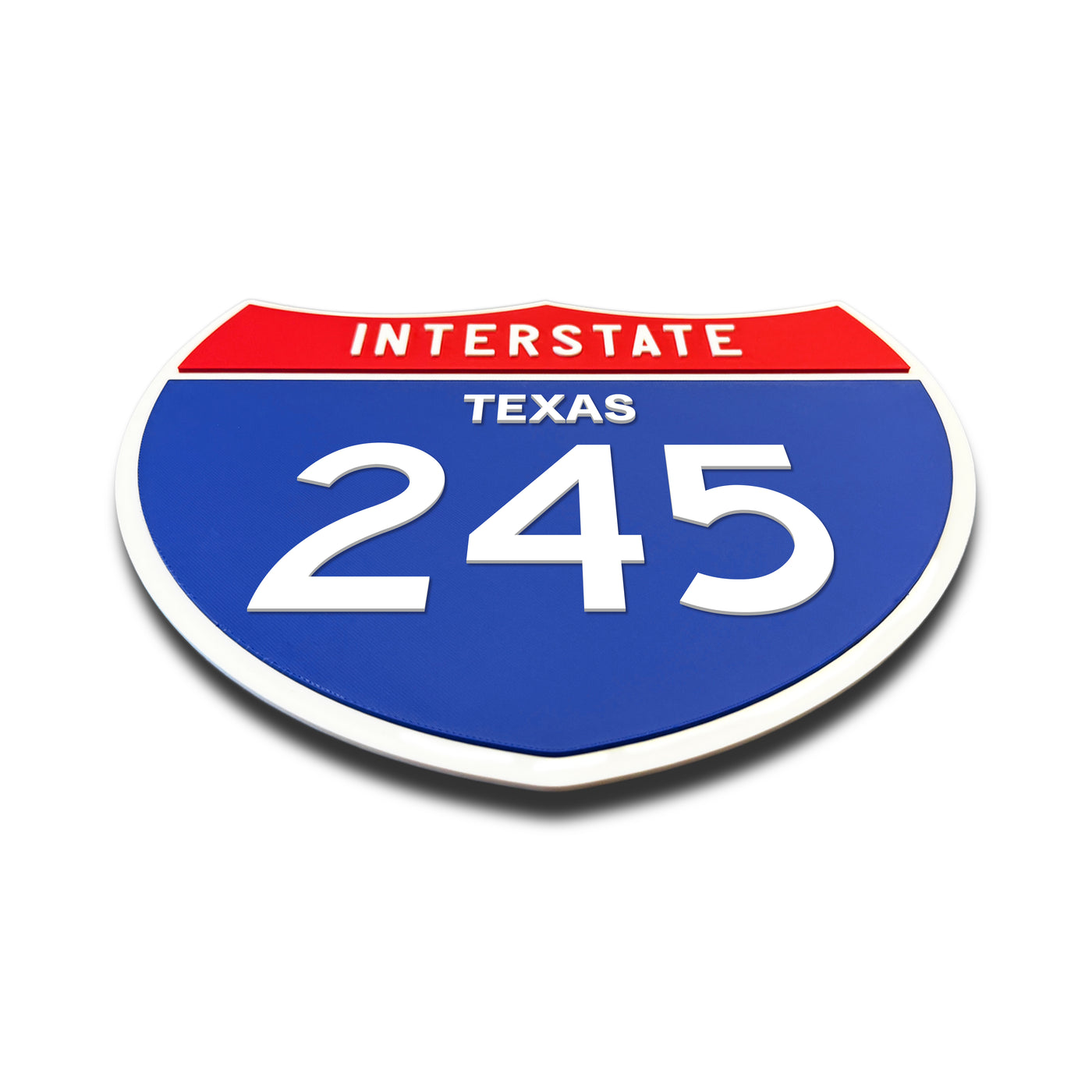 Interstate 245 – Texas road sign replica flat view
