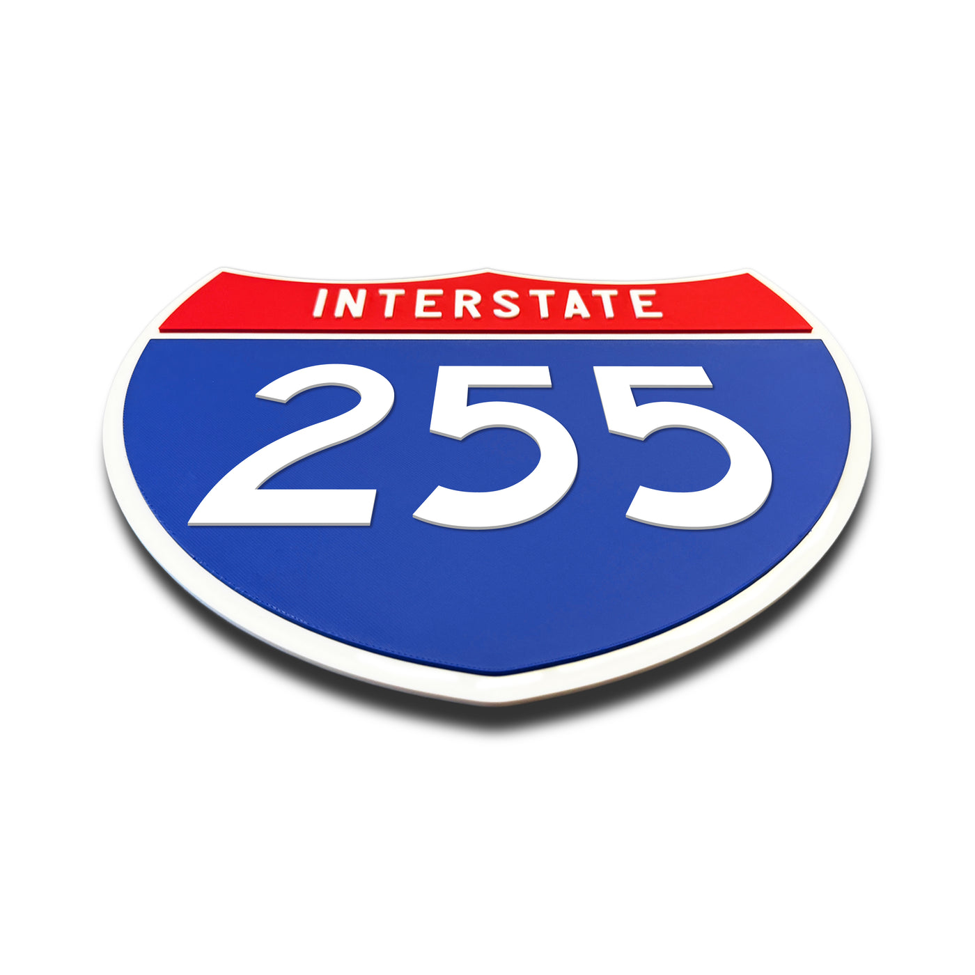 Interstate 255 Number Only road sign replica flat view