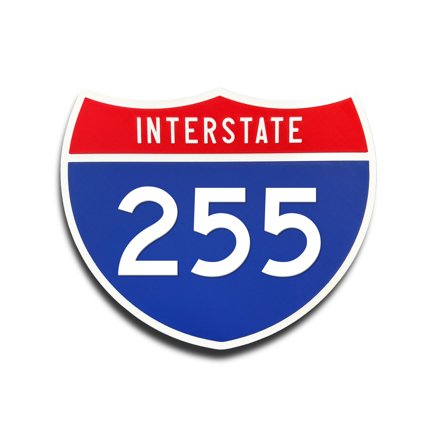 Interstate 255 Number Only road sign replica front view