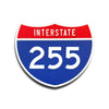 Interstate 255 Number Only road sign replica front view