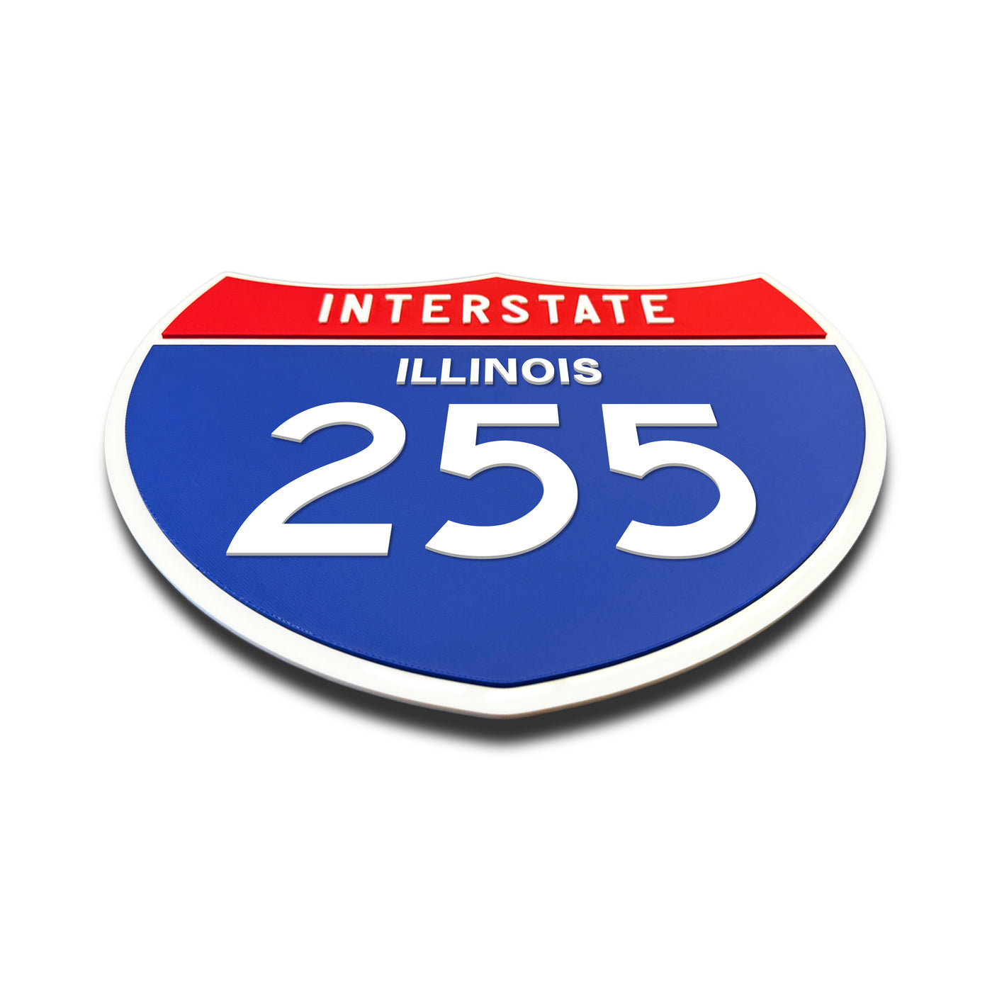 Interstate 255 – Illinois road sign replica flat view