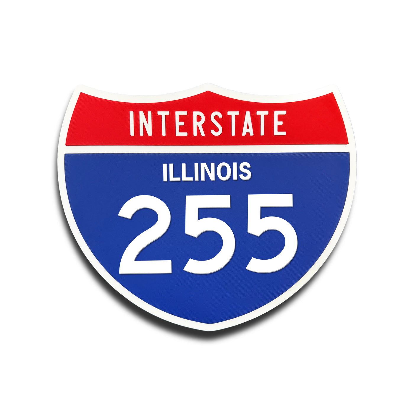 Interstate 255 Illinois road sign replica front view