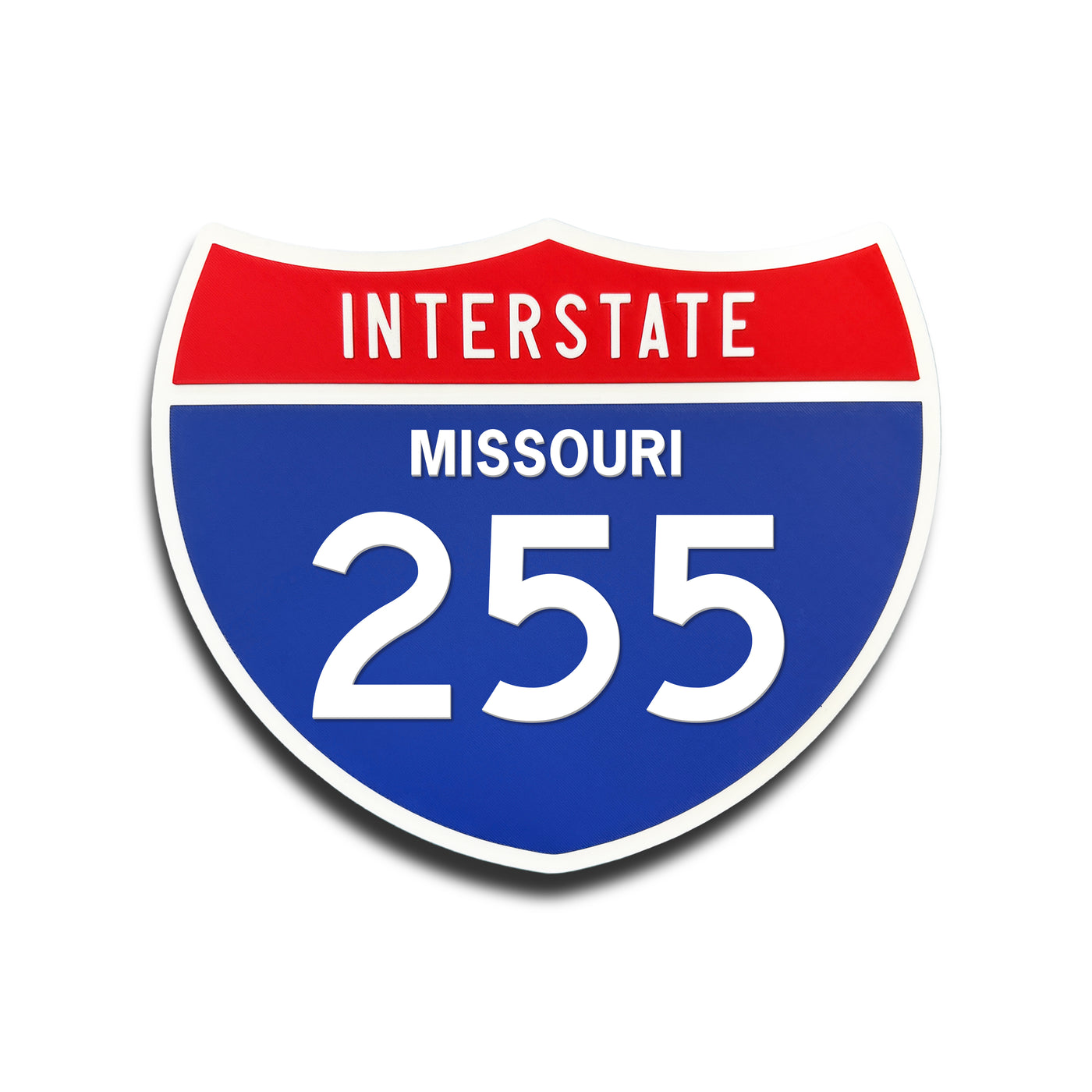 Interstate 255 Missouri road sign replica front view