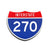 Interstate 270 Number Only road sign replica front view