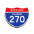 Interstate 270 Colorado road sign replica front view