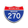 Interstate 270 Missouri road sign replica front view