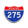 Interstate 275 Number Only road sign replica front view