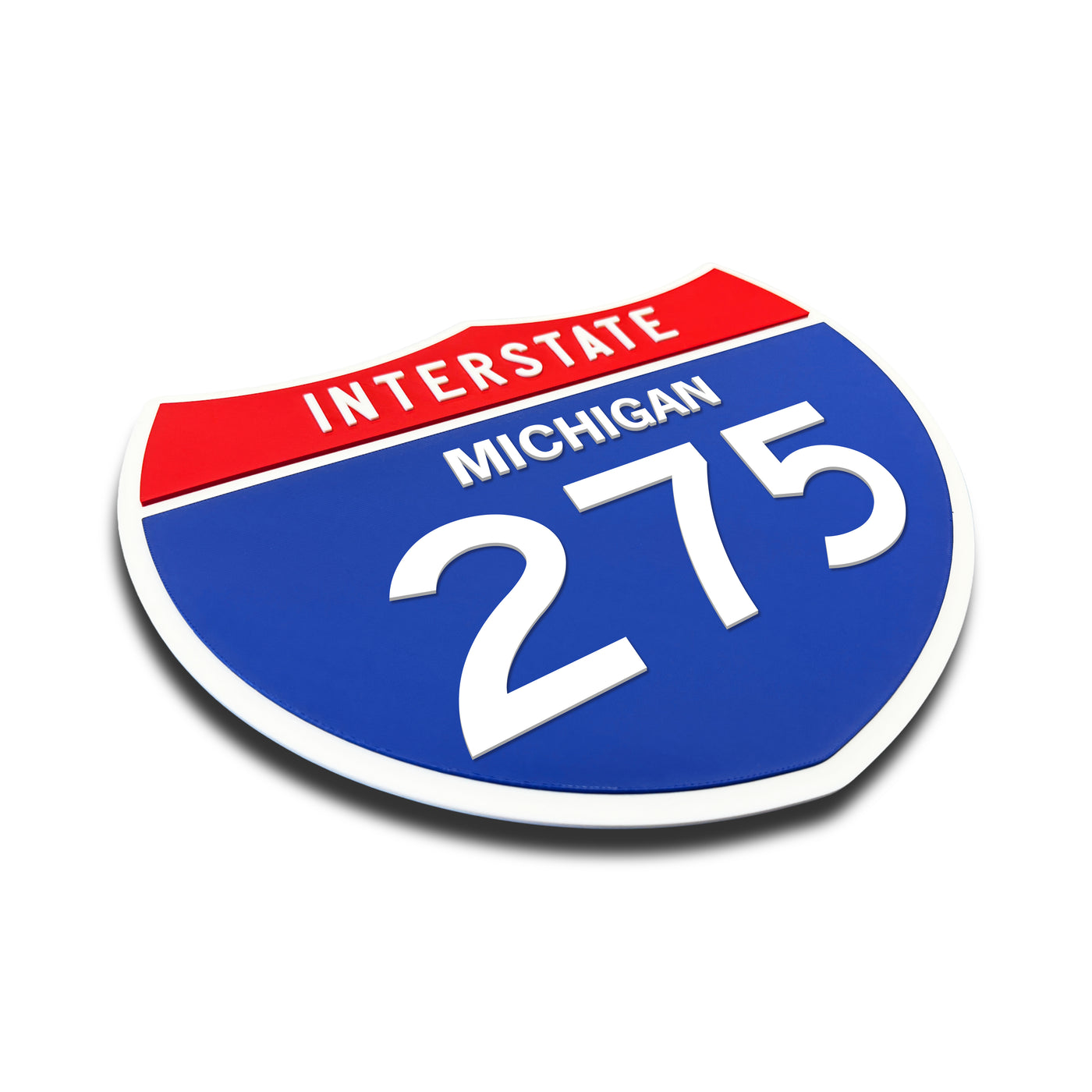 Interstate 275 – Michigan road sign replica three-quarter view