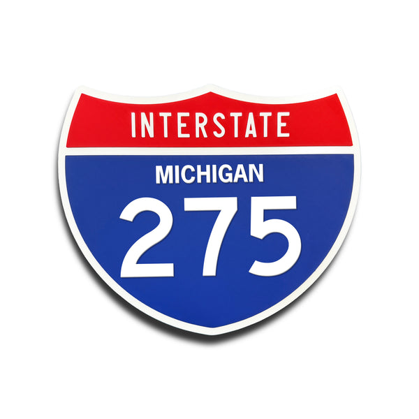 Interstate 275 Michigan road sign replica front view