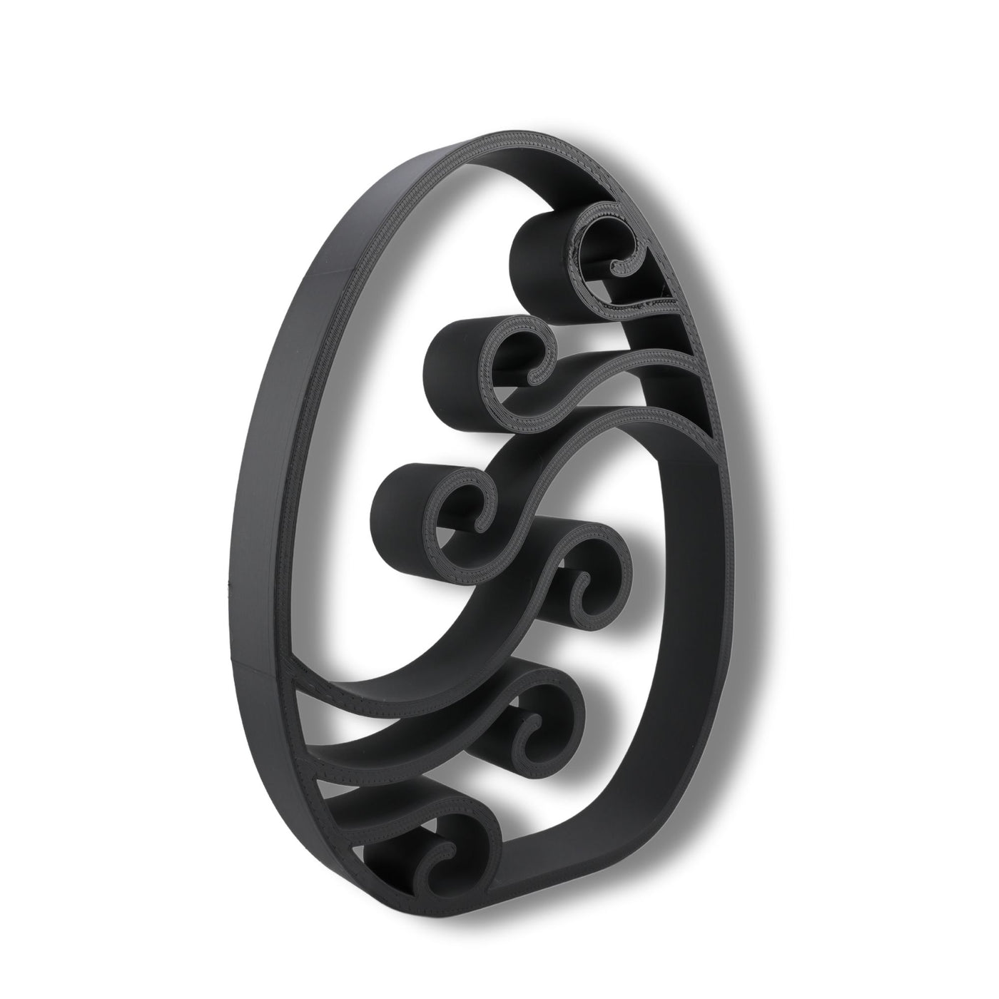 Abstract Waves Elegant Outlines sculpture — three quarter view