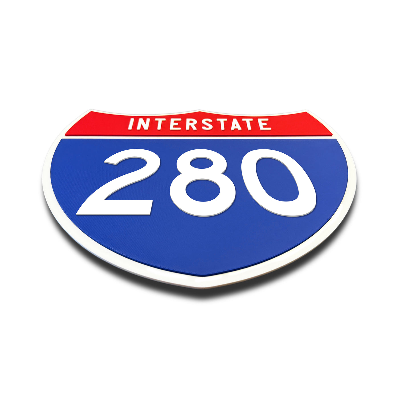 Interstate 280 Number Only road sign replica flat view