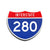 Interstate 280 Number Only road sign replica front view
