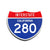 Interstate 280 California road sign replica front view