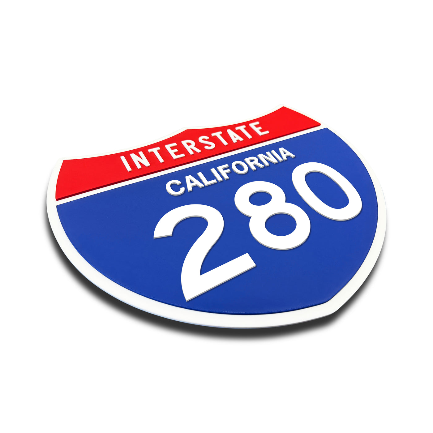 Interstate 280 – California road sign replica three-quarter view