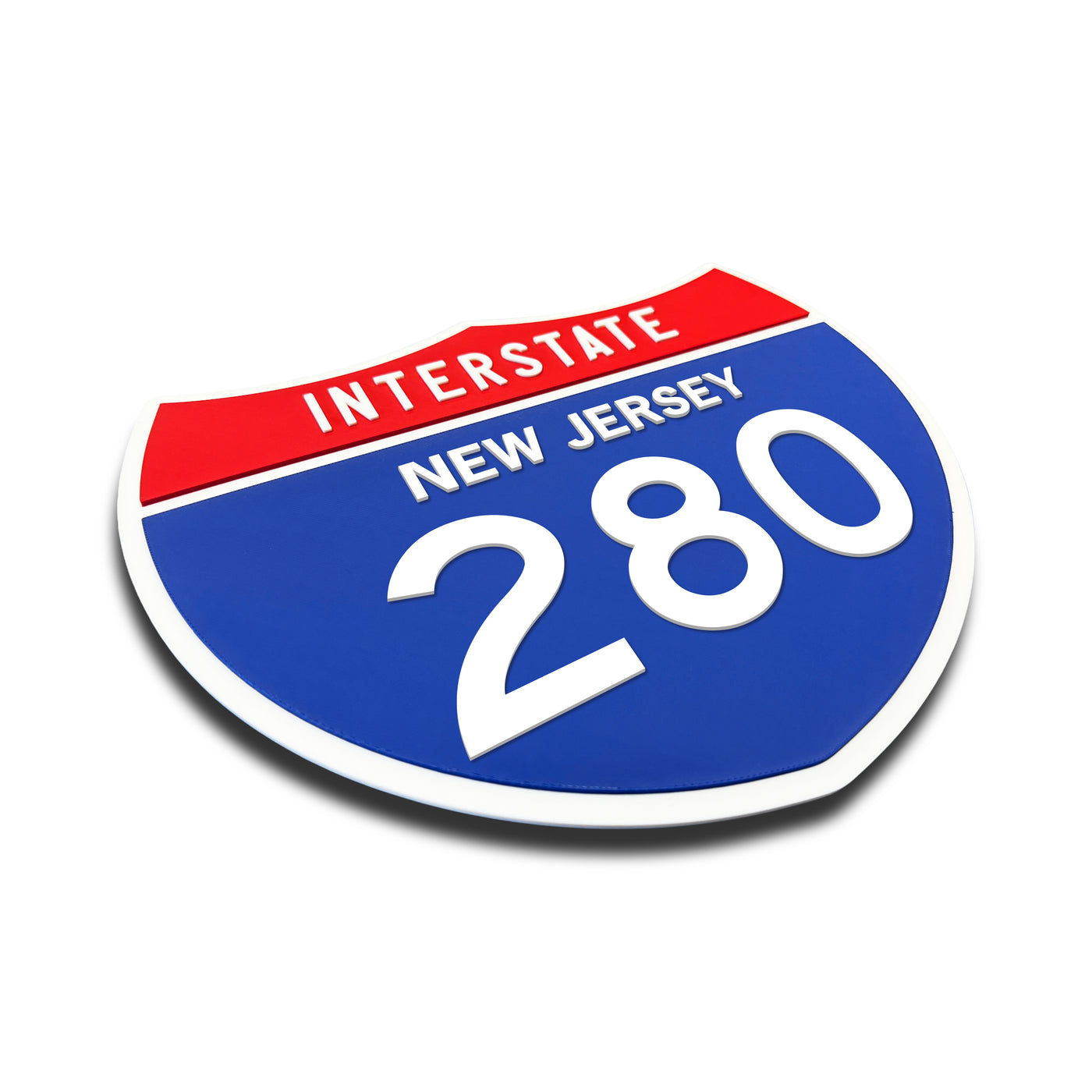 Interstate 280 – New Jersey road sign replica three-quarter view