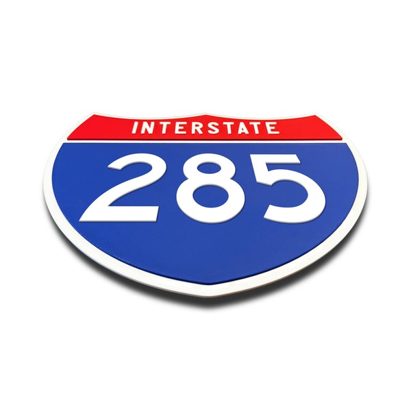 Interstate 285 Number Only road sign replica flat view