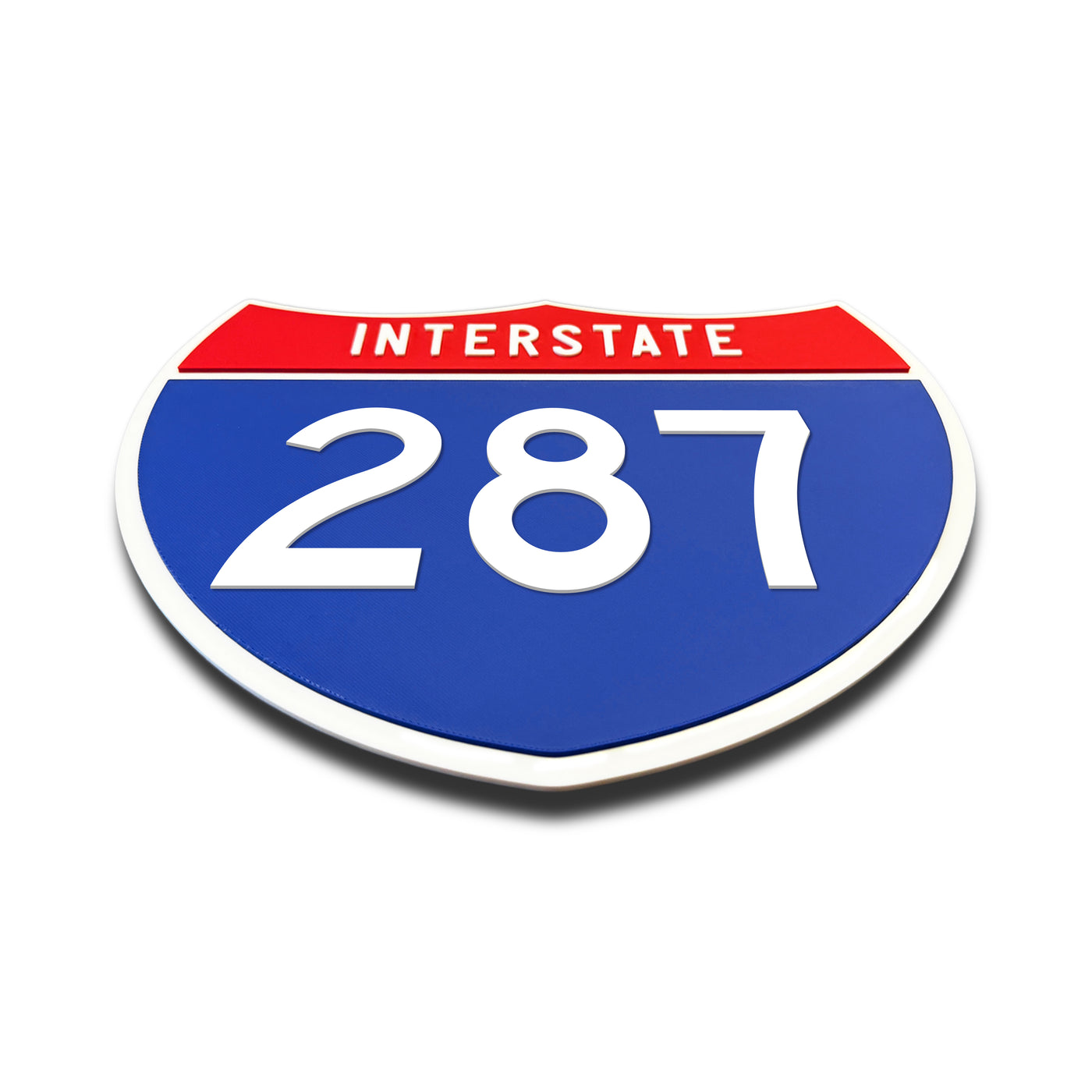 Interstate 287 Number Only road sign replica flat view