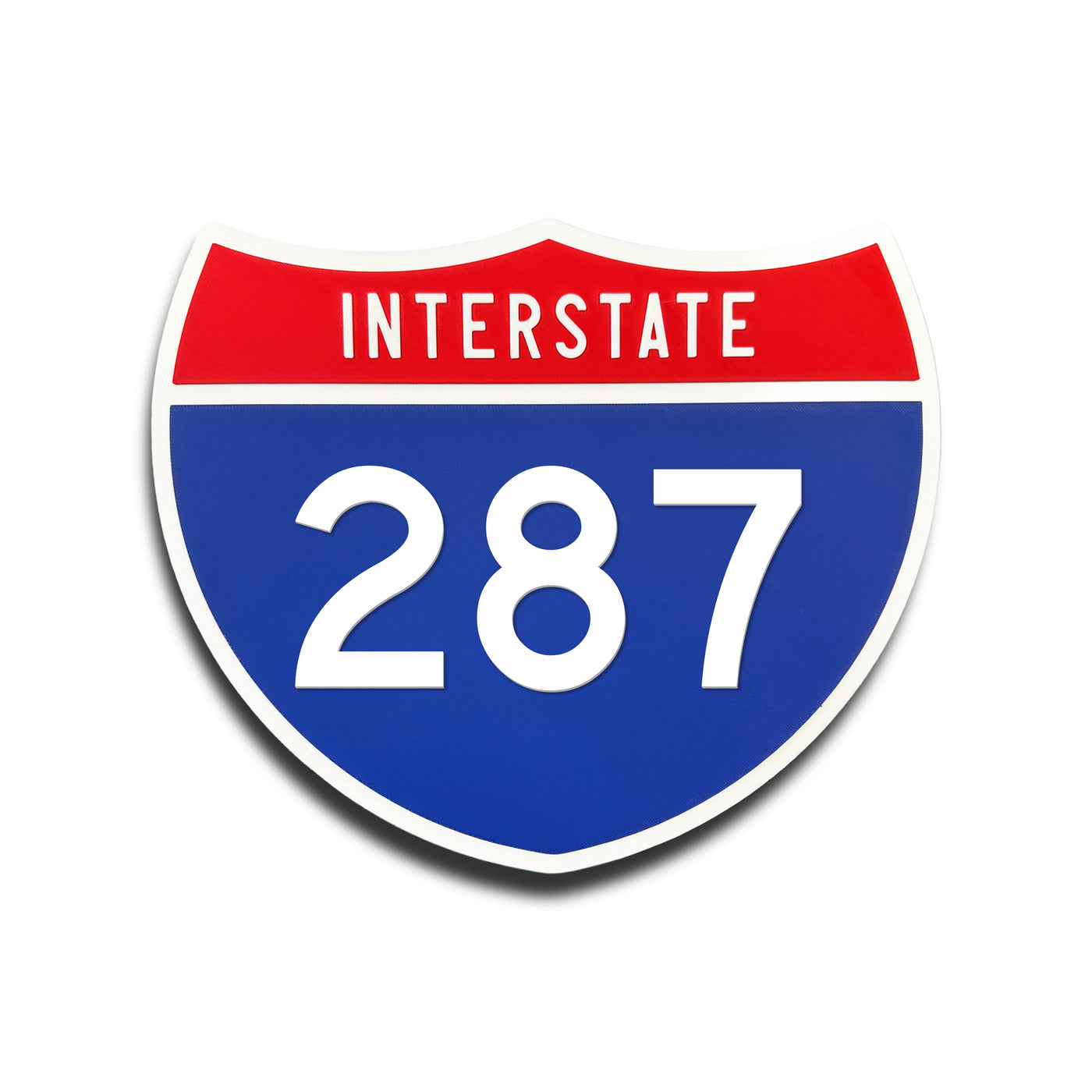 Interstate 287 Number Only road sign replica front view